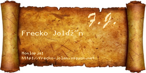 Frecko Jolán névjegykártya